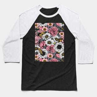 Flower mix and moths Baseball T-Shirt